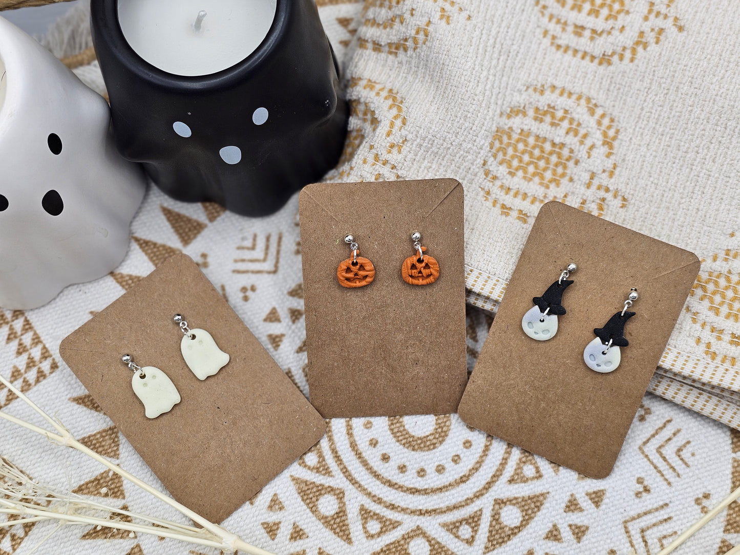 Ghost - Glow in the Dark - Halloween selection Polymer Clay Earrings