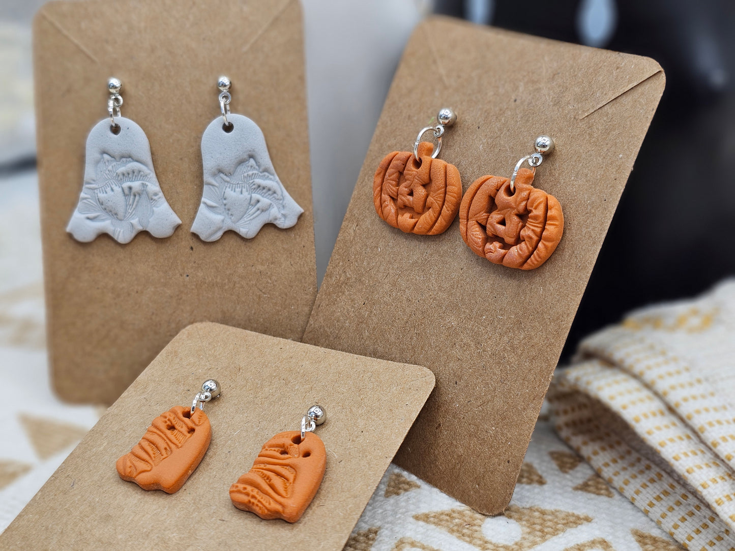 Ghost - Halloween selection #2 Polymer Clay Earrings