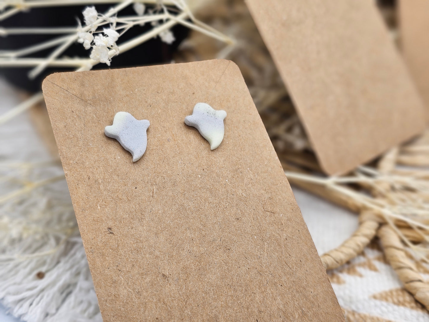 Skeleton - Halloween Glow in the Dark Studs Polymer Clay Earrings