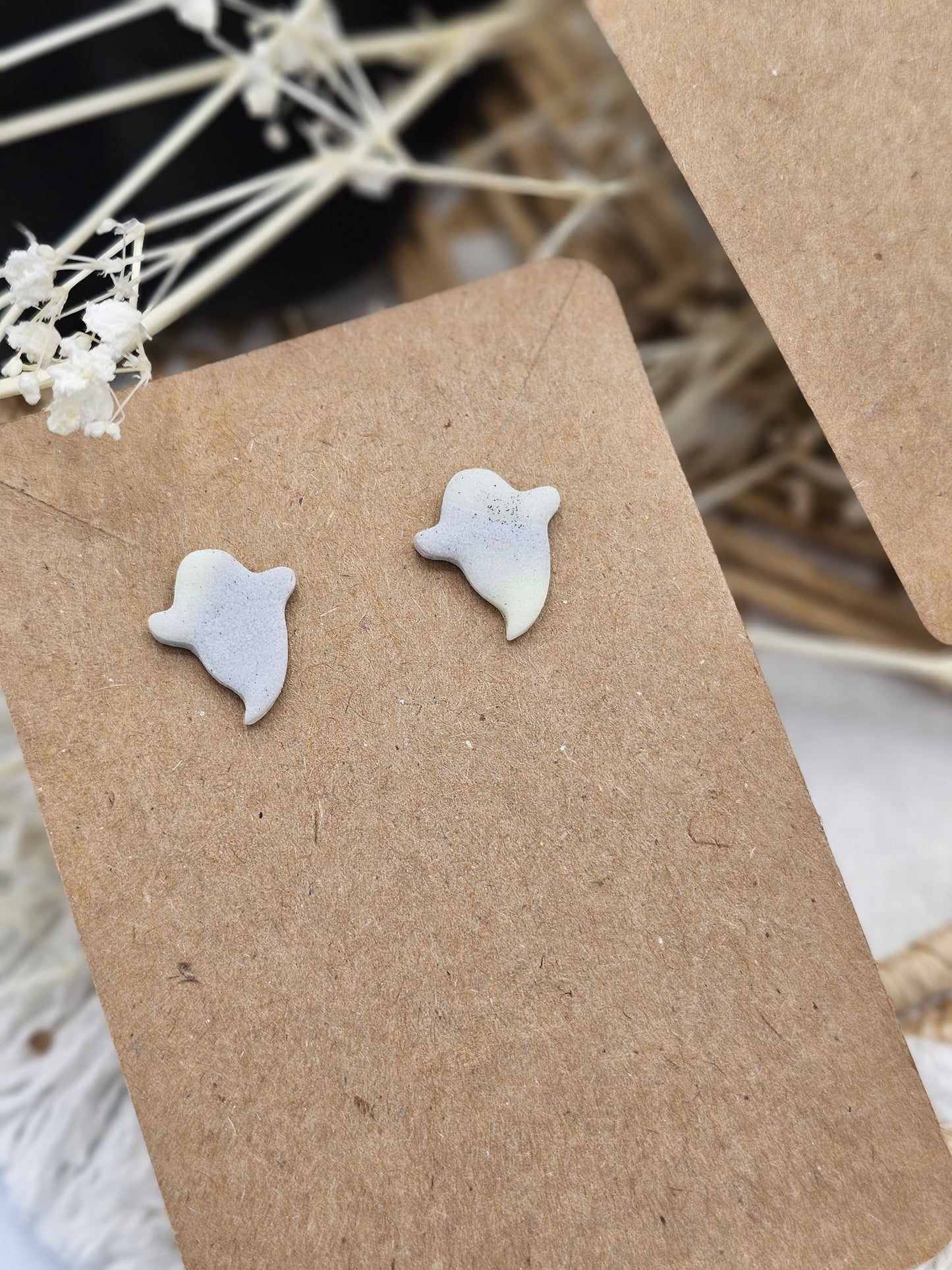 Ghost - Halloween Glow in the Dark Studs Polymer Clay Earrings