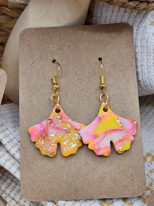 Ginko Leaves Autumn collection #2 polymer Clay Earrings