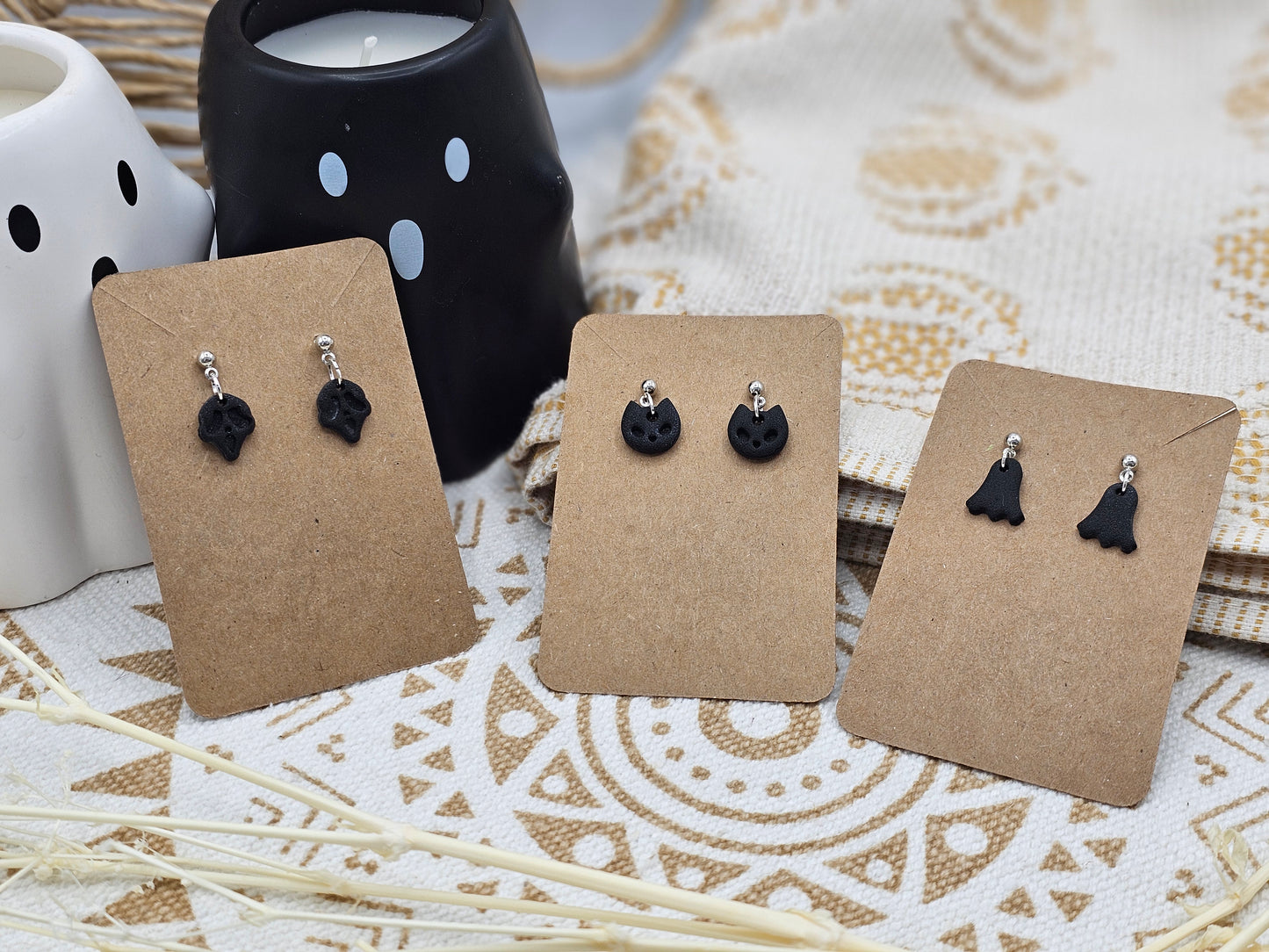 Black Cat Halloween selection Polymer Clay Earrings