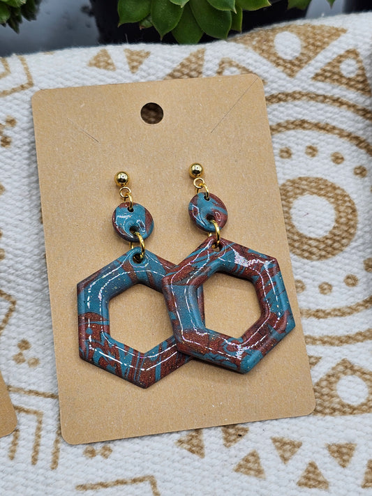 Polymer Clay Brown Blue Marble 2