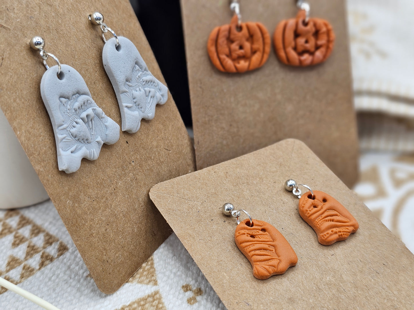 Ghost - Halloween selection #2 Polymer Clay Earrings