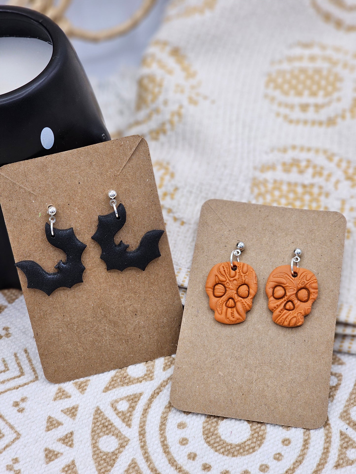 Scary Pumpkin  - Halloween selection #3 Polymer Clay Earrings