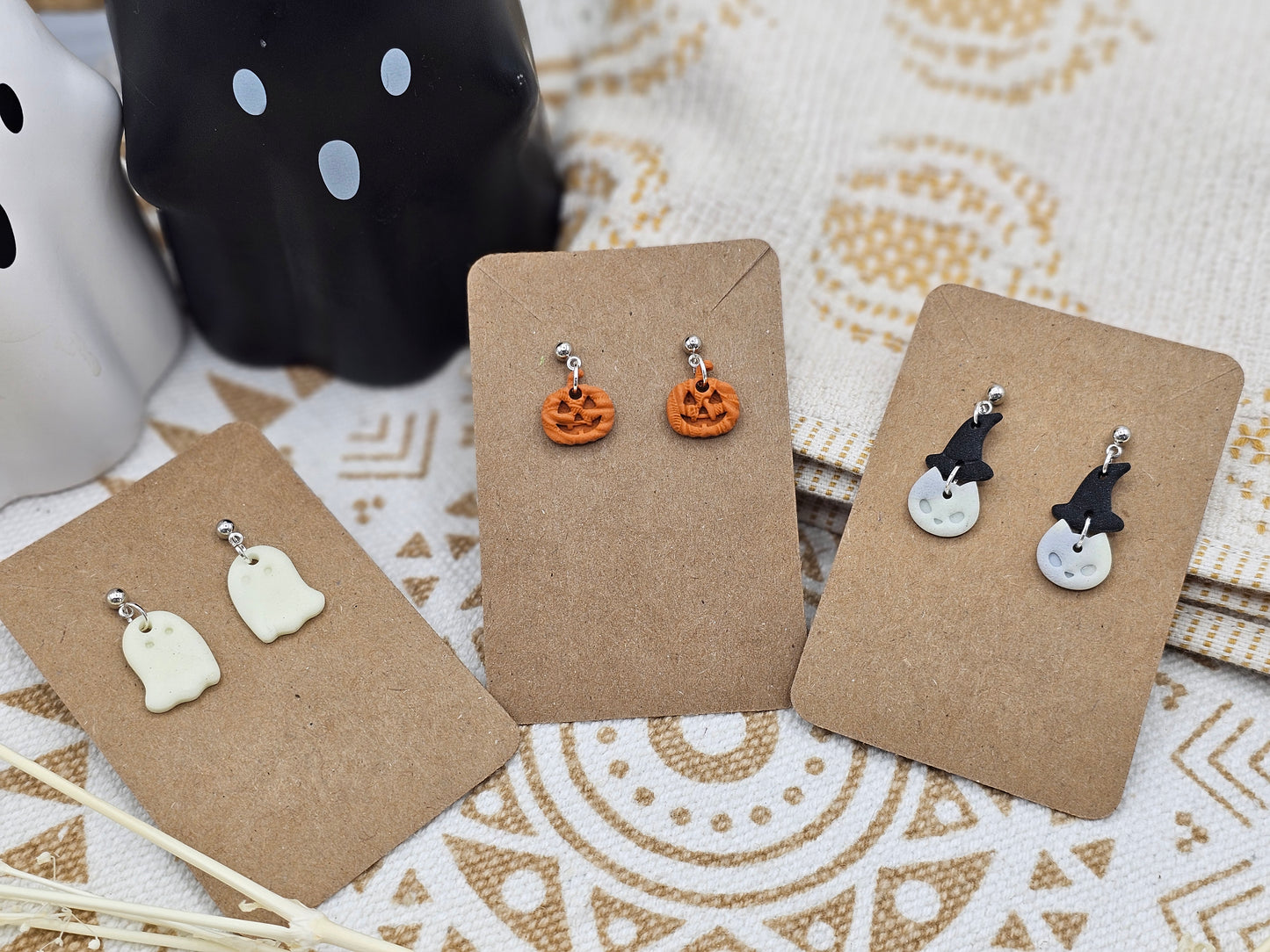 Ghost - Glow in the Dark - Halloween selection Polymer Clay Earrings