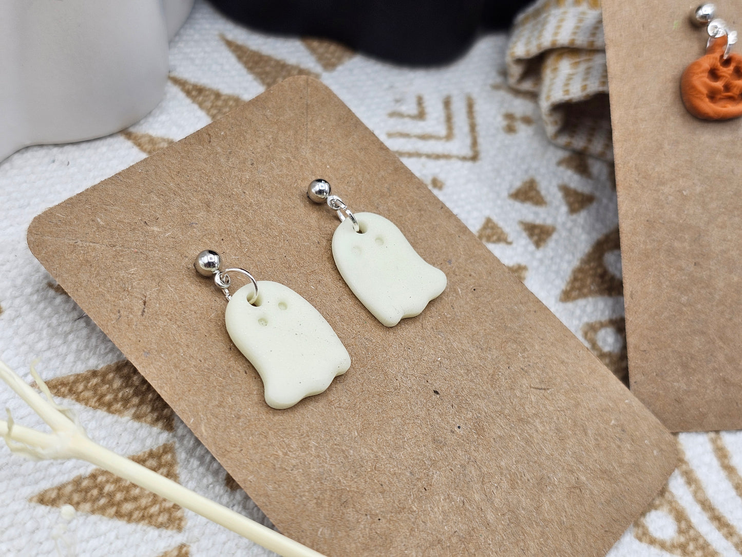 Ghost - Glow in the Dark - Halloween selection Polymer Clay Earrings