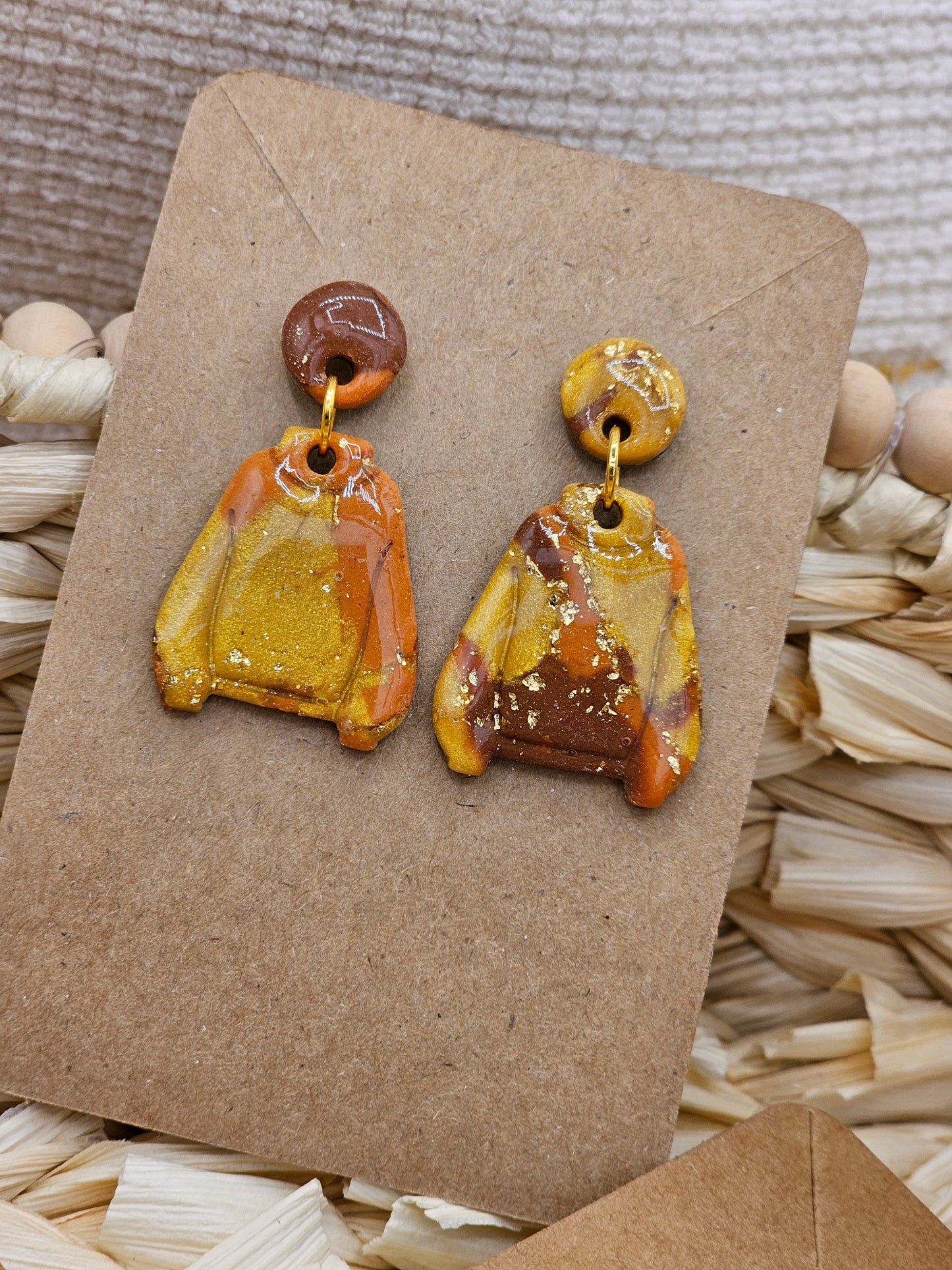 Hoodie - Mosaic Autumn #2 Polymer Clay Earrings