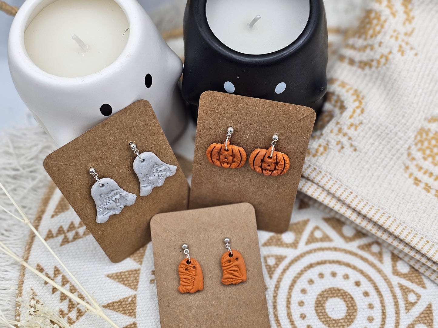 Ghost - Halloween selection #2 Polymer Clay Earrings